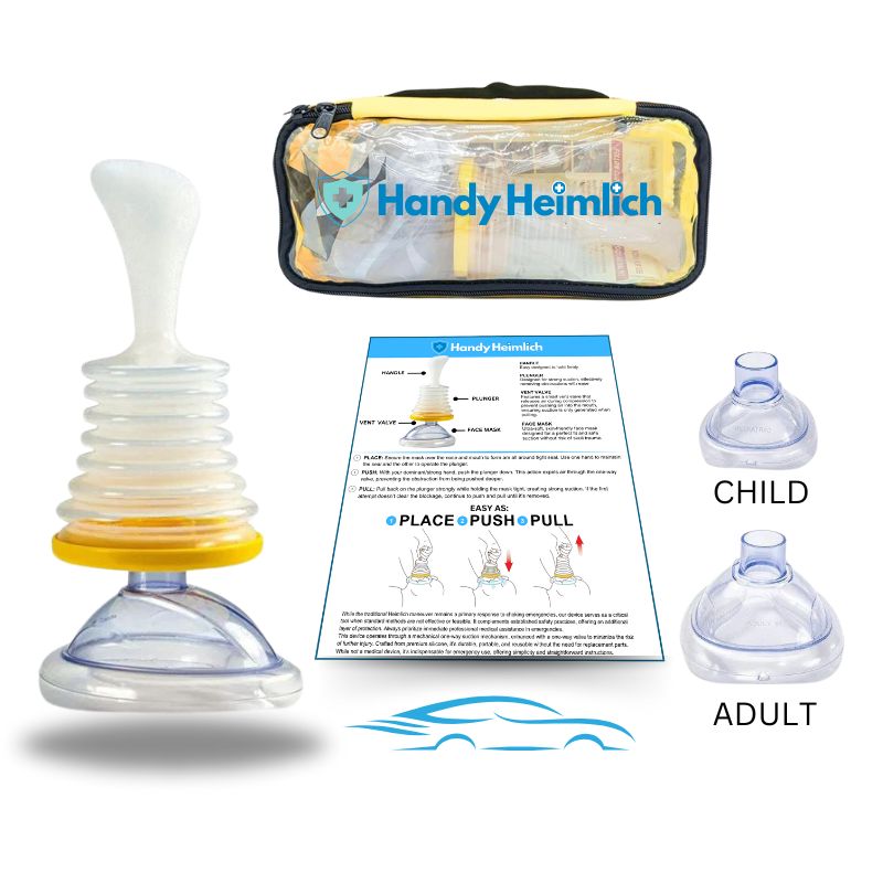 HandyHeimlich Travel Kit – Portable choking rescue device, now $20 off discounted travel choking kit, anti-choking device on sale, choking rescue for travel